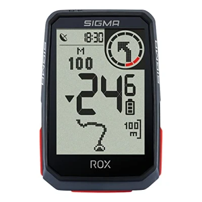 Image de SIGMA SPORT ROX 4.0 Noir compteur GPS vélo sans fil &amp; Navigation avec support cintre/potence inclus en extérieur mesure de l&#039;altitude