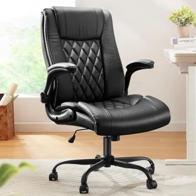 Image de Marsail MSOC4 Chaise de Bureau, Cuir, Noir, 68B x 65T 120H cm