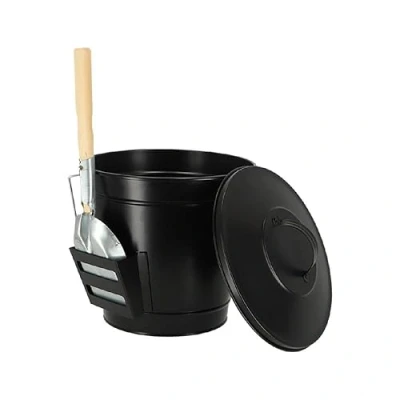 Image de Esschert Design Seau à Cendres avec Pelle Noir FF288