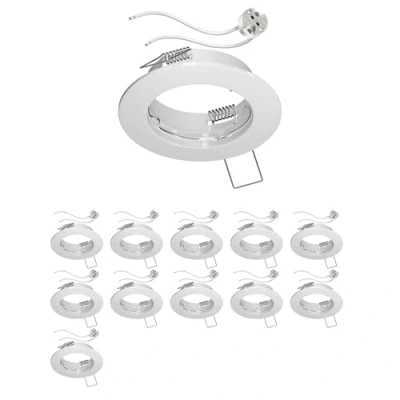 Image de ledscom.de 12 cadres d&#039;encastrement au plafond FERE, rond, blanc brillant (LED/Halogène/MR16/50mm) incl. douille GU5.3