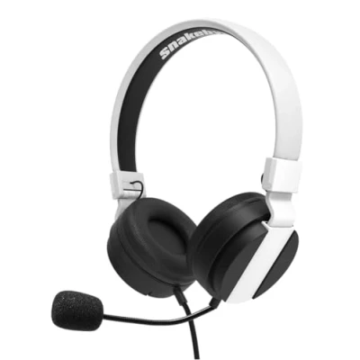 Image de Snakebyte PS5 Headset 5 Noir/Blanc Casque de Jeu stéréo Playstation 5, Pilotes Audio 40mm, Micro Amovible, Jack 3,5mm, Compatible avec PS4, Xbox, Ordinateur Portable