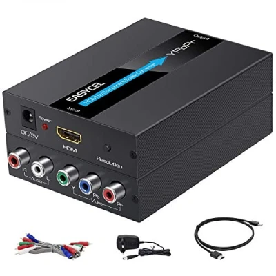 Image de EASYCEL Convertisseur HDMI vers composant (YPbPr / RGB 5RCA) (avec fonction scaler, aluminium), entrée câble et composant)