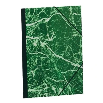 Image de Exacompta Réf. 635E 10 cartons à dessin papier marbré verni avec élastiques dos toilé intérieur blanc dimensions 37 x 52 cm format classer 1/2 Raisin (325 500 mm) vert