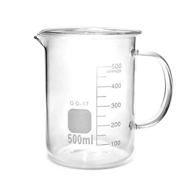 Image de QWORK® Gradué Borosilicate Bécher De Verre avec anse, gradués 500 ml