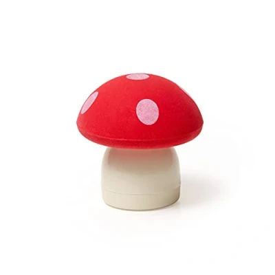 Image de Legami Caoutchouc avec taille crayon Magic Mushroom, 0,4 x 5 cm, version rouge, pour effacer et tempérer précision, gomme en forme de champignon