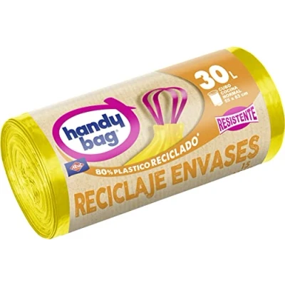 Image de Handy Bag Pack de 15 Sacs poubelle, jaune, 30 L