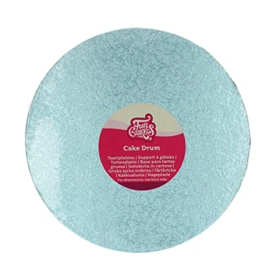 Image de FunCakes Cake Drum Rond Ø25 cm Bleu Bébé : Rond, Base pour présenter des gâteaux, Haute qualité, Aspect luxueux, 1 pièce.