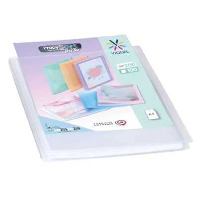 Image de Viquel Porte vues A4 200 documents personnalisable 100 Pochettes de qualité lisse Incolore