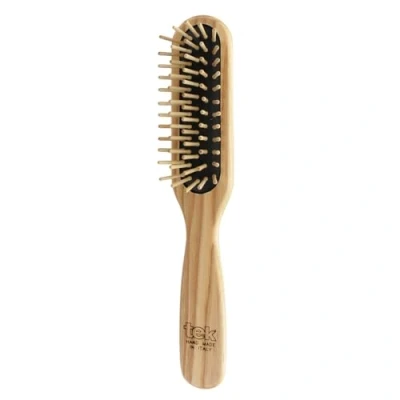 Image de TEK Brosse Rectangulaire à Picots Courts, Fabriqué la Main en Italie, pour Cheveux Courts 22 x 4 cm