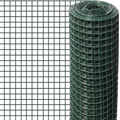 Image de Windhager 79067 Grille métallique gainée de Plastique pour parterres surélevées volières, enclos Petits Animaux Vert Maille 6,3 mm, 2,5 x 0,5 0,9 mm