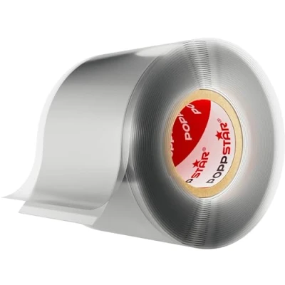 Image de POPPSTAR 1x 3m ruban en silicone auto fusionant (auto amalgamant, vulcanisant), isolant et bande d&#039;étanchéité (eau, air), 38 mm de large, gris