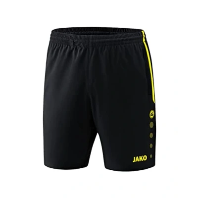 Image de JAKO Short d&#039;Entraînement pour Homme, Taille M, Noir/Jaune Fluo