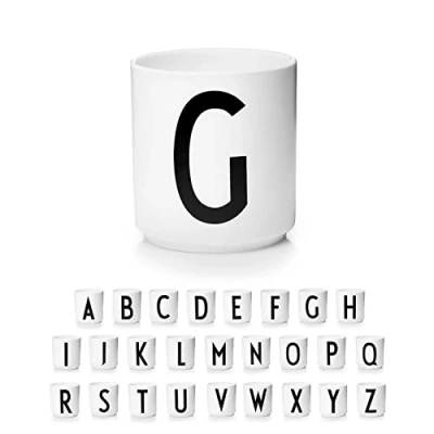 Image de Design Letters Tasse a Cafe (A Z) Idee Cadeau Femme, Homme Parfait pour Tableau Decoration Porcelaine à Café Initiale Cappuccino Passe au Lave Vaisselle et Micro ondes, 250 Ml