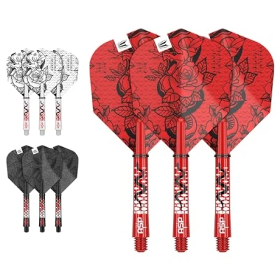 Image de Target Darts Nathan Aspinall Ink Design No.6 Vols en Dart &amp; Intermédiaire (41mm) Arbres Tiges 9 et au Total