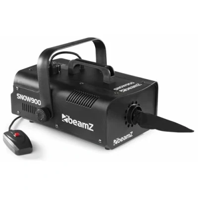 Image de BeamZ SNOW900 Machine à Neige 900 Watts, Facile Transporter, Avec Poignée et Étrier de fixation, Télécommande Filaire 3 m, Réservoir 1 L, Idéale pour Tapisser l&#039;Espace Gros Flocons
