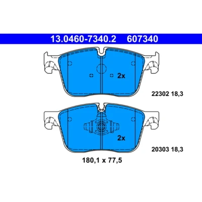 Image de ATE 13.0460 7340.2 Jeu de plaquettes frein préparé pour indicateur d&#039;usure, contact signal d&#039;usure exclu JAGUAR: F Pace, XF Berline