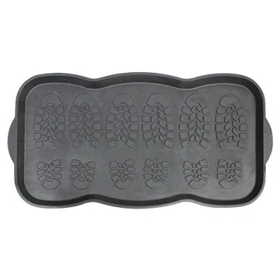 Image de JVL Paillasson Multifonction en Caoutchouc pour Coffre de Rangement Noir 41 x 81 cm