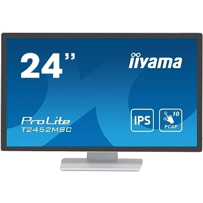 Image de Iiyama Ecran 23,8 Blanc Tactile PCAP conceptions en Verre sans Cadre IPS 10points 1920x1080 14ms 360cd/m² 1xDisplayport 1xHDMI 2xUSB HUB 3.2 HPs 2 x 1W