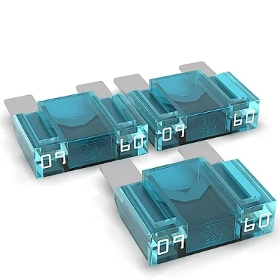 Image de AUPROTEC fusible à lame Maxi 20 80A, enfichable d&#039;automobile, choix : 60A ampères, bleu, 3 pièces