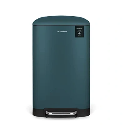 Image de Les Collectors Poubelle de Cuisine à pédale Acier inoxydable n716 Capacité 30 L, Compacte, Pratique, Seau intérieur amovible, Design, Résistante, Fermeture couvercle silencieuse, Bleu Pétrole