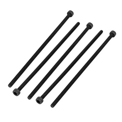 Image de sourcing map 5pcs M3x90mm Vis à Six Pans Creux Tête Hexagonale Boulon Moleté Entièrement Fileté Noir