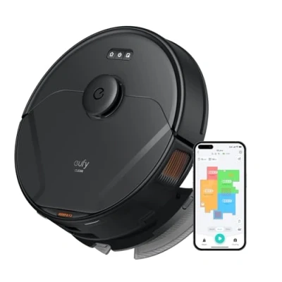 Image de eufy Aspirateur Robot Clean X8 Pro, Aspiration Puissante Twin Turbine™ 2 x 4 000 Pa, Brosse à Rouleau Active Detangling™ et Navigation Laser iPath™ pour Éliminer Les Poils d&#039;animaux sur Tapis