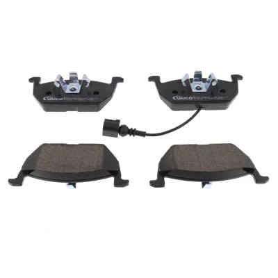 Image de VAICO Jeu de plaquettes frein Q+, Première Monte Essieu avant contact signal d&#039;usure inclus V10 4498 SEAT: Leon III 3/5 portes, ST