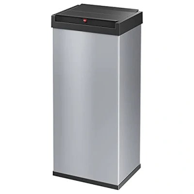 Image de Hailo Big Box Poubelle rapide à utiliser, Métal, Argent, 52 L