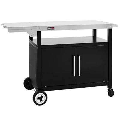 Image de Chariot de Barbecue avec Porte d&#039;Armoire Royal Gourmet Desserte pour Plancha Dessus Table et d&#039;Appoint Pliable