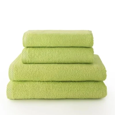 Image de Top Towel Plus Lot de 2 Serviettes Toilette et Bain ou Douche 100% Coton 400 g/m² Citron Vert