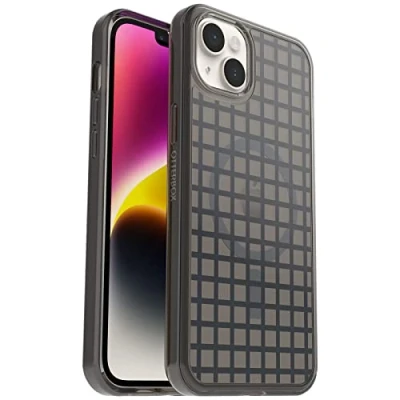 Image de Otterbox Symmetry+ Transparente Coque pour iPhone 14 Plus MagSafe, Antichoc, Anti Chute, Fine, supporte 3 x de Chutes Que la Norme Militaire, antimicrobien, Window Pane Black