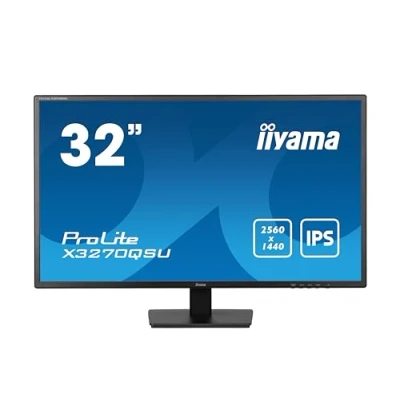 Image de Iiyama Ecran 31,5 Noir 3ms Dalle IPS 2560x1440 100Hz 250 CD/m² 2xHDMI 1xDisplayPort 3xUSB HUB (3.2) HPs VESA 100x100 X3270QSU B1
