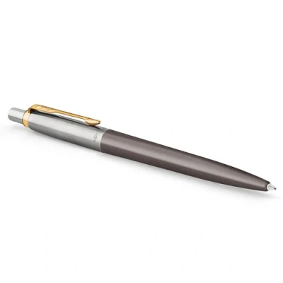 Image de Parker Jotter Stylo Bille Laque Grise avec Finitions Or Pointe Moyenne Recharge d&#039;Encre Bleue Coffret Cadeau Cadeaux de Fin d&#039;Études Parfaits