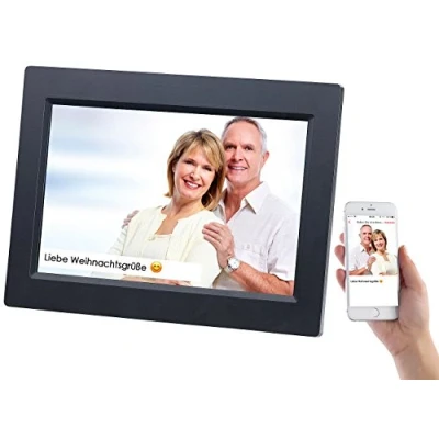 Image de Somikon Cadre Photo numérique connecté à écran Tactile IPS 10,1 DF 800.WiFi