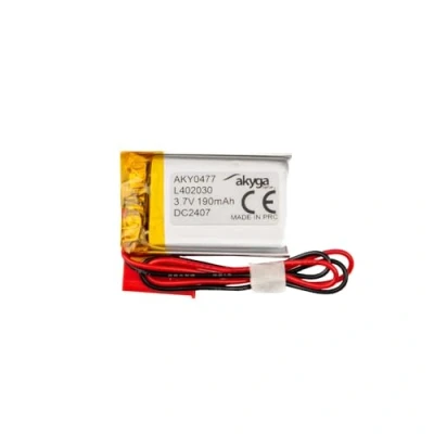 Image de Batterie au Lithium polymère LP402030 3,7 V 190 mAh AKYGA AKY0477 PCM JST 2 Broches Connecteur 2,54 15 cm