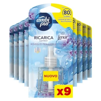 Image de Ambi Pur Réveil Primaverile Recharge diffuseur électrique pour environnement 20 ml enlever les odeurs 9 pièces