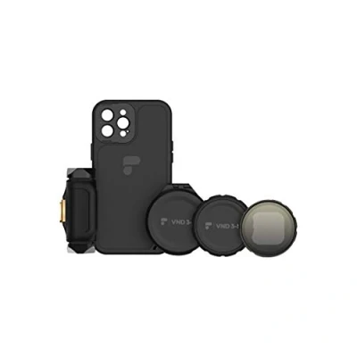 Image de PolarPro LiteChaser iPhone 12 Pro Kit VND Étui de protection Poignée correspondante Filtre ND variable Bouchon d&#039;objectif Compatible avec les objectifs Moment série M MagSafe