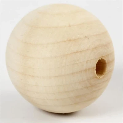 Image de Perles en bois non traité avec grand trou. Réf 56678