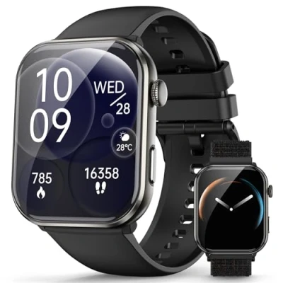 Image de Blackview smartwatch Hommes Femmes, écran AMOLED Toujours allumé, Montre Fitness avec Fonction téléphone, Passer/recevoir des appels, 100+Modes Sport, fréquence Cardiaque, Moniteur de Sommeil