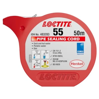 Image de Loctite K97870 Henkel 55 Tuyau d&#039;étanchéité Cordon, Multicolore, 50 ml