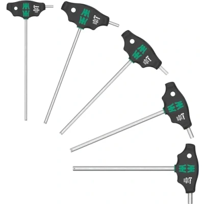 Image de Wera 05136070001 454/5 HF SHK Set 1 Jeu de tournevis Hex Plus à manche en T avec fonction retenue, 5 pièces