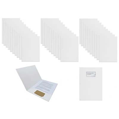 Image de Smiling Art Lot de 30 dossiers présentation en papier kraft 320 g/m² au format A4, porte documents, classeurs, l&#039;école, 31 x 24 cm, blanc