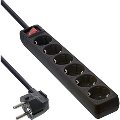 Image de InLine 16465T Multiprise 6 Prises avec Interrupteur Noir 5 m