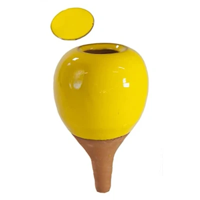 Image de MOUTTA Ollas/Oyas Céramique à Planter Jaune 0,3 litres Diffuseur/réservoir d&#039;eau pour arrosage des Plantes Irrigation Automatique par Goutte