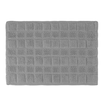 Image de Relaxdays Descente de Bain Coton, 60 x 40 cm, antidérapant, Lavable, Tapis Baignoire, Sortie Douche, Gris