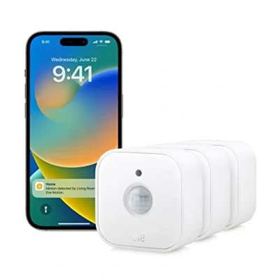 Image de Eve Motion (Matter) Lot de 3 Détecteur mouvements Intelligent avec capteur luminosité, IPX3, Fonctionne Apple Home, Alexa, Google SmartThings, Nécessite Un concentrateur