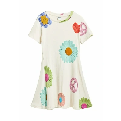 Image de Desigual Fille 25sgvk20 Robe, Blanc, 14 Ans EU