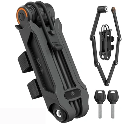 Image de CASR Antivol Vélo Pliable Sécurité Renforcée, Compact et Robuste Noir