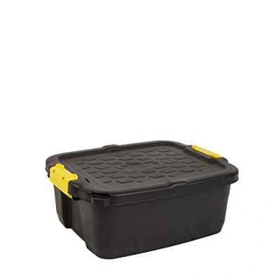 Image de CEP 2004440130 Boite de Rangement 24L, Plastique, Noir et Jaune, 50 x 40 20 cm