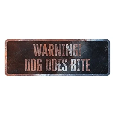 Image de D&amp;D Home, Panneau d&#039;avertissement Attention au Chien, 40x13x0,3 cm, Version Anglaise, Fond Noir, en métal résistant à la Rouille avec Un Texte Amusant
